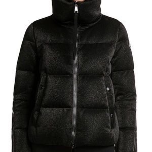 Moncler Black Bandama Shimmer Down Coat